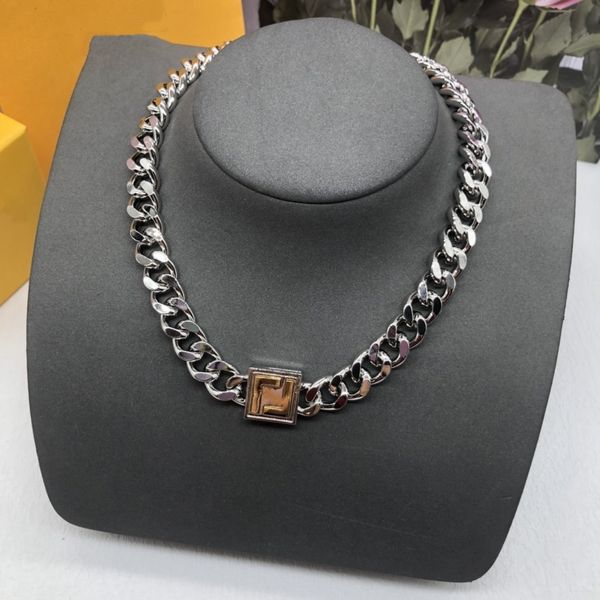 

designer necklace ffsity letter fashion enamel cool street pendant necklace luxury jewelry gsjfae, Silver