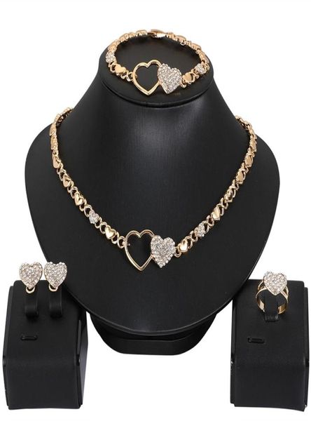 

african for women heart wedding jewelry sets earrings xoxo necklace bracelets gifts9670555, Silver