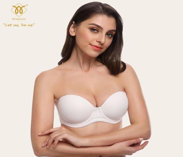

bras wingslove womens strapless full figure bra underwire multiway contour plus size red carpet5552480, Red;black