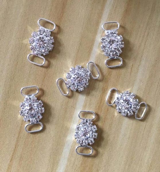 

cjsir 20pcs clear crystal rhinestone bikini connectors metal buckle with 15mm button for swimming wear bikini decors6130522, Black
