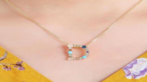 

gold color az 26 initial letters cz necklace multicolor zircon rhinestone pave alphabet pendant fashion name jewelry gift chains1864791, Silver