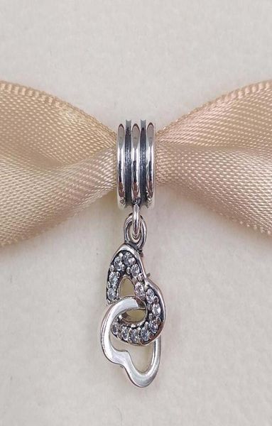 

andy jewel 925 sterling silver beads interlocked hearts dangle charm charms fits european pandora style jewelry bracelets neckla6442792, Black
