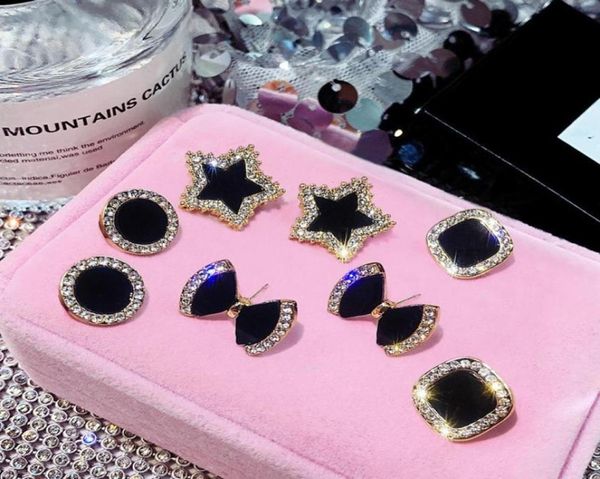 

2020 heart new rose gold stud earrings gift zircon stone korean cute bling fashion jewelry earrings for women5715792, Golden;silver
