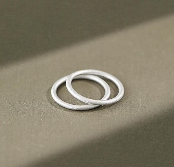 

korean style s925 sterling silver ring ins simple allmatch ancient fine ring student female silver 18 k gold2567135, Golden;silver