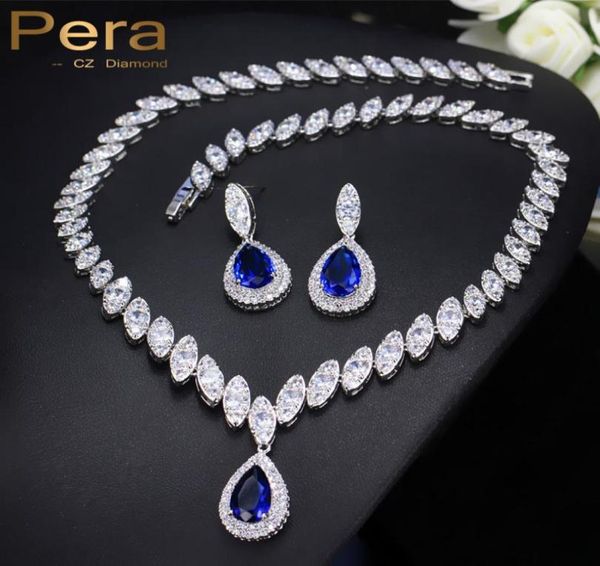 

pera cz luxury bridesmaid accessories cubic zirconia stone big bridal wedding pera cut dropping jewelry sets for women j048 d181011373699, Silver