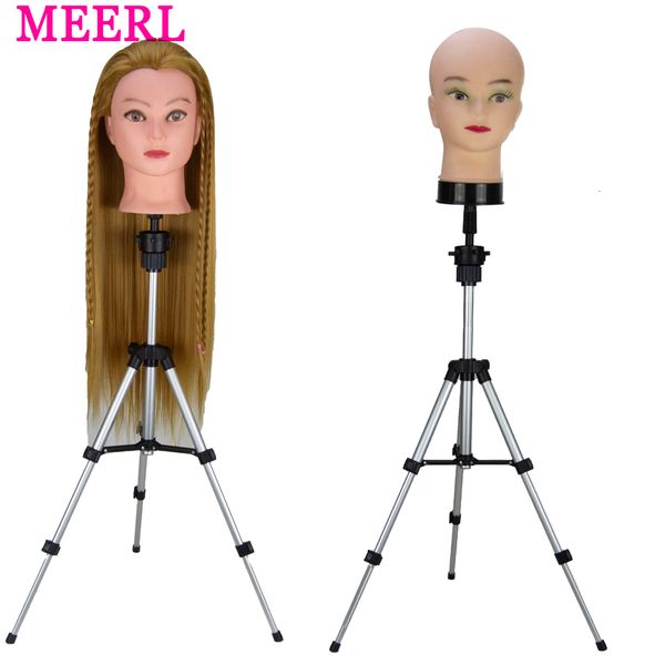 

wig stand mini tripod wig holder adjustable metal hair training mannequin head wig holder no slider wig 230715, White