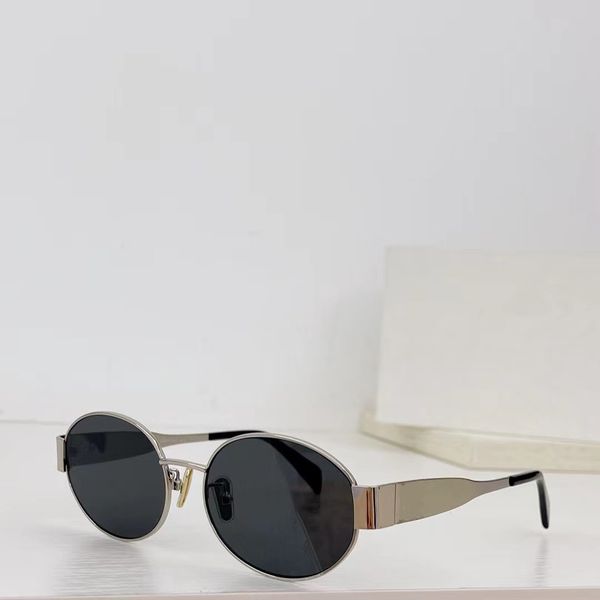 

luxury sunglasses for women metal frame arc de triomphe minimalist oval design cl40235 fashionable classic style sunglasses, White;black