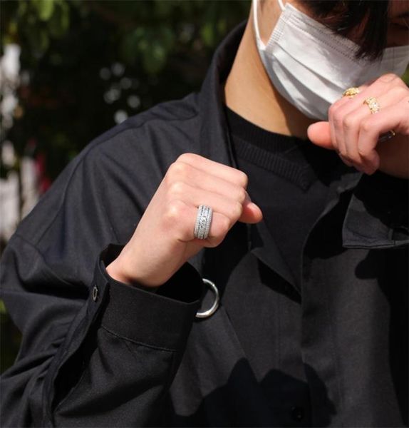 

rotatable cuban ring fashion hip hop jewelry mens gold silver diamond iced out rings 1660 t26768586