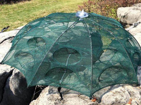 

strengthened holes automatic fishing net shrimp cage nylon foldable fish trap cast net cast folding fishing network outdoor2469879