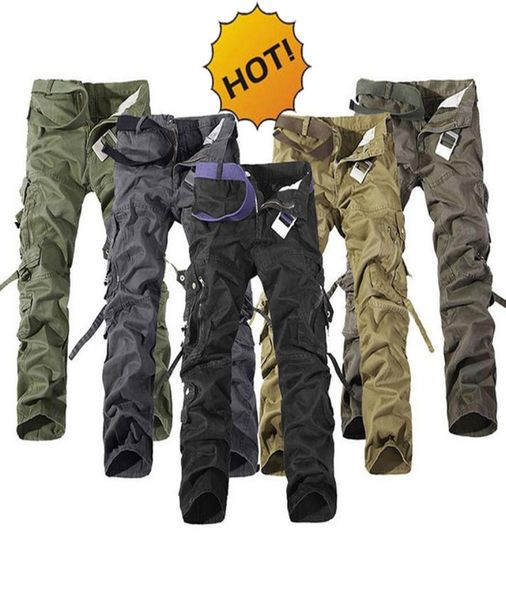 

2017 winter thicken army military cotton straight multi pocket cargo pants men tactical camo baggy pants plus size 28425339570, Black