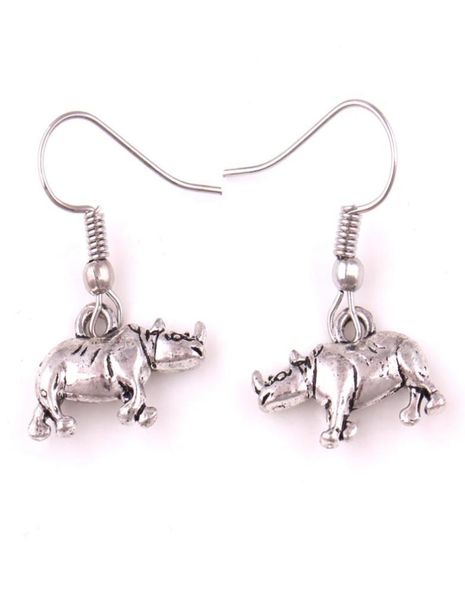 

apricot fu vintage silver animal rhino charm pendants dangle earrings for womengirl fashion jewelry gift4448517, Golden