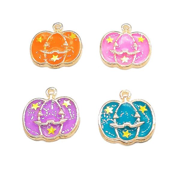 

120pcs lot 1920mm enamel pumpkin halloween charms pendants diy jewelry accessories in gold metal enamel charm6299938, Bronze;silver
