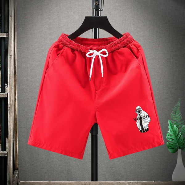 

men's summer shorts loose casual 5-point pants summer thin large beach sweatpants men's summer wear fashion brand ins, White;black