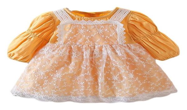 

girls dresses winter spring autumn new princess dress 2 pieces for children clothing baby girl dress broadcloth7612870, Red;yellow