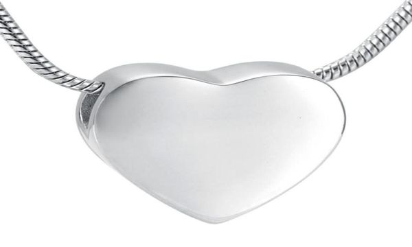 

pendant necklaces lkj9952 blank/ engravable heart cremation necklace for men women memorial urn ashes holder keepsake jewelry with cha772501, Silver
