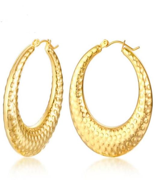 

2020 one pair of stainless steel fashion gold hoop earrings for women lady party jewelry bling wife gift mother gift4693391, Golden;silver