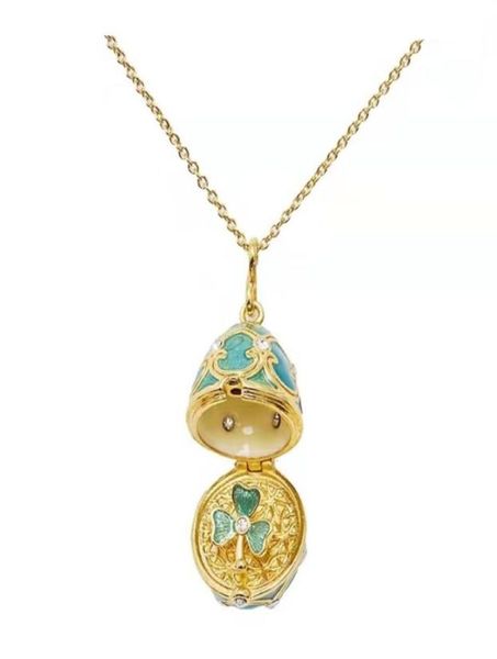 

pendant necklaces selling enamel drop can open flowers easter and christmas gifts with egg necklace1905371, Silver