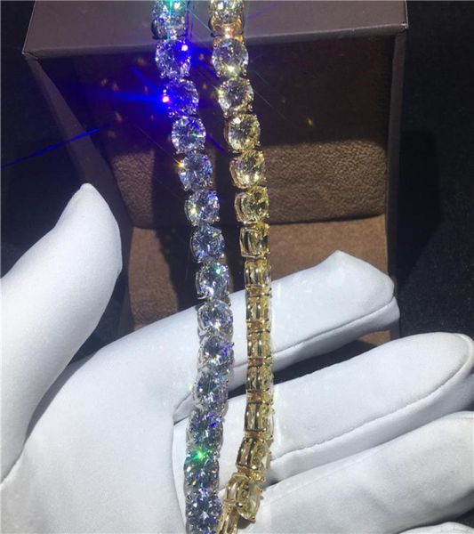 

choucong handmade tennis bracelet white yellow gold filled 8mm 5a zircon cz wedding bracelets for women fashion jewerly2211496, Golden;silver