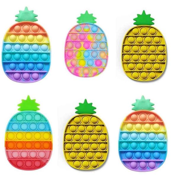 

camouflage pineapple sensory push bubble rainbow colors toys stress relief children educational toy sensory decompression toy g551mh72660940
