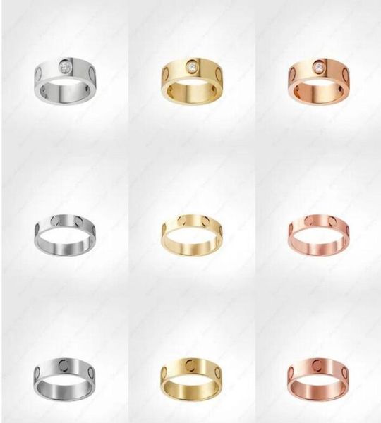 

love screw ring mens band rings 3 diamon designer luxury jewelry women titanium steel alloy goldplated craft gold silver rose nev6420427