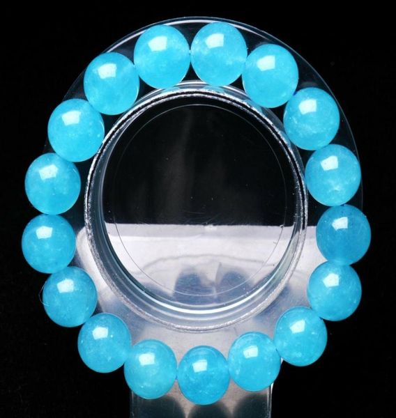 

81012mm natural blue aquamarine crystal rough bracelet beads healing 75quot6889428, Black
