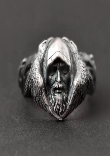 

norse mythology odin raven silver rings mens viking wolf stainless steel ring scandinavian amulet jewelry3710663