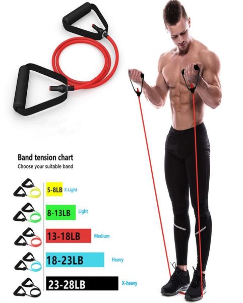 

5 levels resistance bands with handles yoga pull rope elastic fitness exercise tube band for home workouts strength training4740533