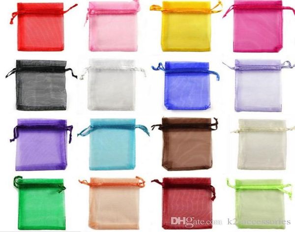 

jewelry bags mixed organza wedding party xmas gift purple blue pink yellow black with drawstring jewelry pouches 79cm1676196, Pink;blue