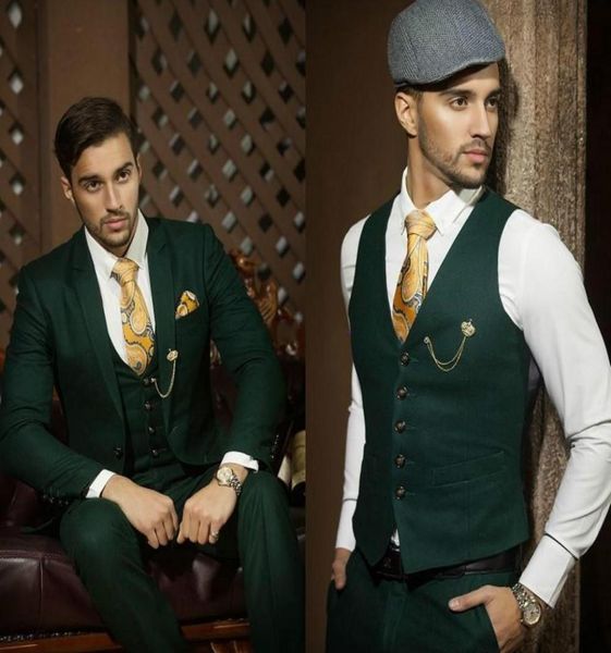 

new design custom made green wedding suits groom tuxedos handsome suit formal suits man groomsman suits jacketpantsvests6899036, Black;gray
