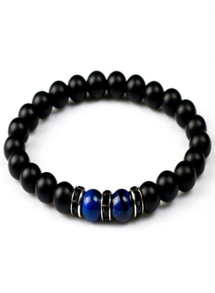 

natural stone matte black onyx tiger039s eye beads bracelet men couple gift charms strand diy beaded bangle for women men8592504