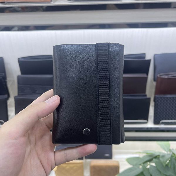 

high -quality leather holder wallets luxury designer short men's folding mini wallet women's credit card fashion coin pocket pocke, Red;black