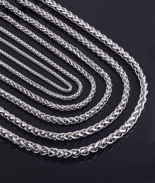 

whole 316l stainless steel 3mm 4mm 5mm keel chain necklace fashion men039s jewelry punk rock titanium steel necklace length2725547, Silver