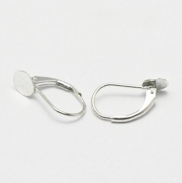 

beadsnice 925 sterling silver leverback earring findings pad size 6mm nice for glass cabochons or resin handmade earring component4409622, Slivery;crystal