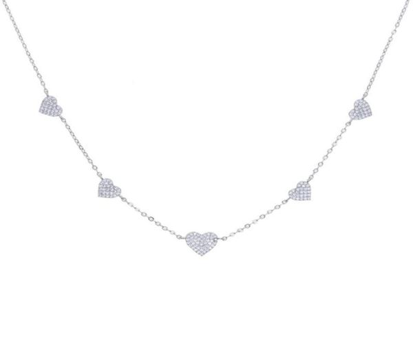 

gold silver color minimal delicate heart pendant necklace bling cz station charm choker mother039s day gift jewelry chains8490351