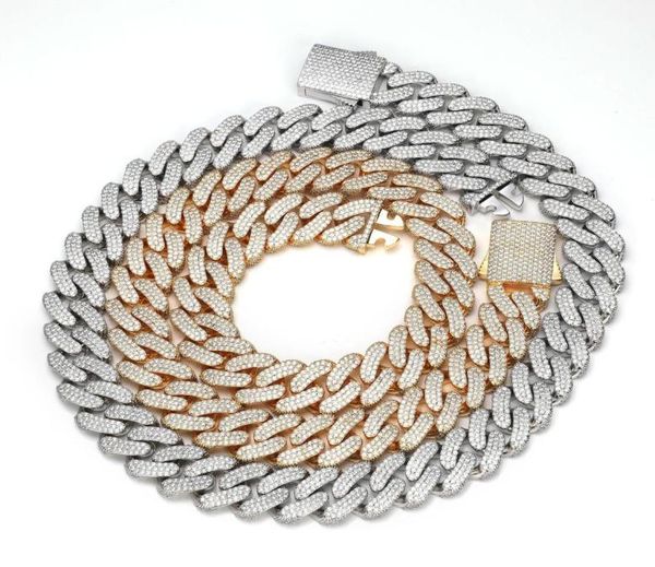 

18mm 18inch24inch yellow white gold plated bling cz miami cuban chain necklace links for men punk jewelry3972480, Silver