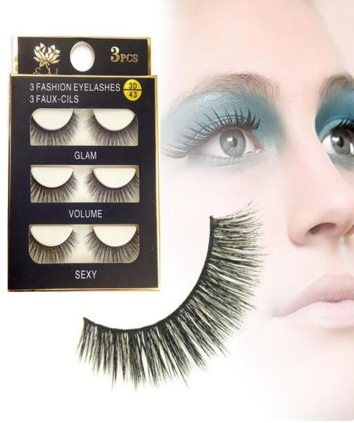 

3d false eyelashes 3 pairslot 100 handmade thick long false eyelashes fake eye lashes eyelash 732874