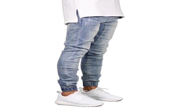 

fashion stretch men jeans denim jogger design hip hop joggers for men y50369289855, Blue