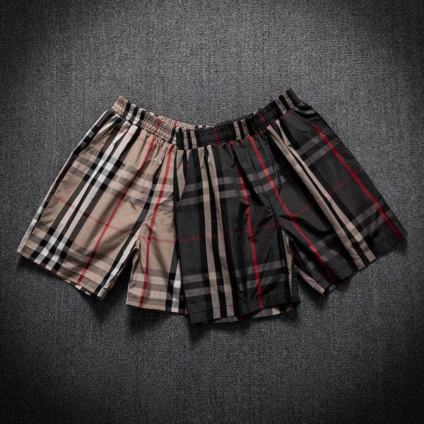 

summer shorts men's trendy plaid three part pants couples men's pants summer five part casual beachwear, White;black