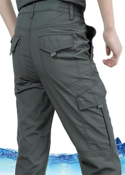 

men summer pants outdoor breathable long pants lightweight waterproof quick dry cargo slim tactical trousers male4634427, Black