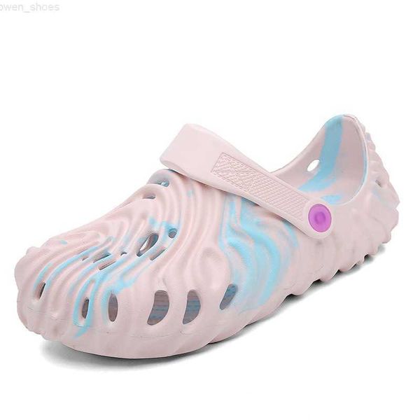 

fingerprint sandals trendy casual couple style slip resistant beach thick soles lightweight hole shoes cors ha691-5, Black