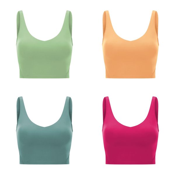 

spring and summer new u-shaped back with chest cushion casual sports tank women's high strength shockproof yoga bra nude yoga dress, White;red