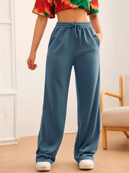

women's tall drawstring waist slant pocket sweatpants, White