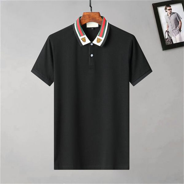 

#9 fashion men's t-shirts mens polo short sleeve breathable tees letter pattern print men women summer t shirts plus size men's p, White;black