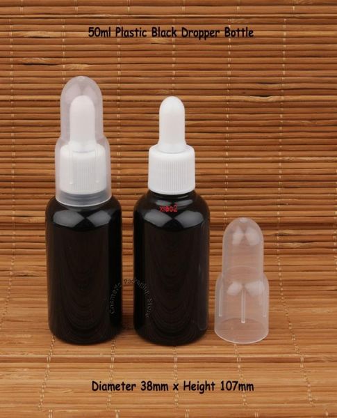 

good qualtity30pcs lot promotion empty 50ml plastic black dropper bottle women cosmetic container 50cc refillable packaging sampl9829290