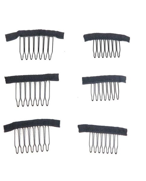 

7teeth wig combs clips lace wig clips attach caps wig combs insert wig clips hair extensions tools8004171, Black;brown