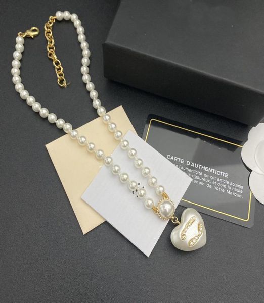 

18k gold pendant necklaces stamp gold plated copper women necklaces choker letter pearl statement fashion womens necklace wedding 7620698, Silver