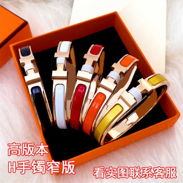 

alphabet high enamel color 8mm narrow edition mesh red h fashion versatile steel bracelet children, Golden;silver