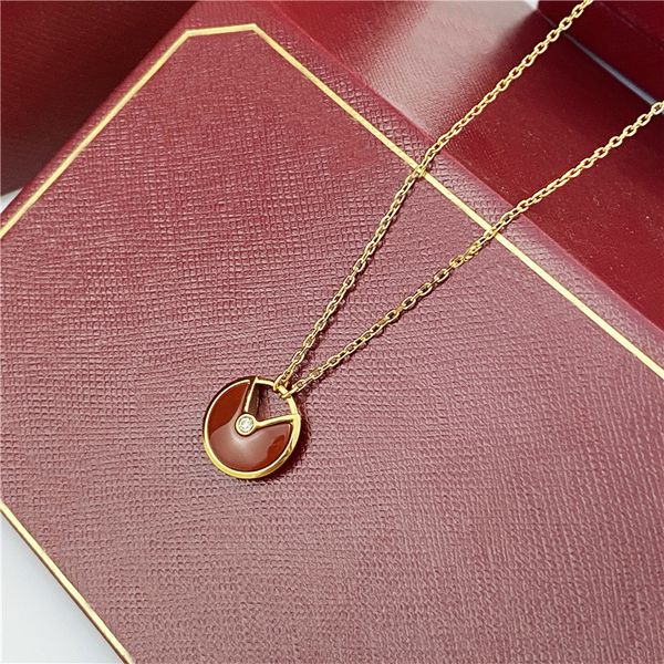 

gold titanium steel pendant necklace women shell amulet green female classic letter c luxury designer pendant social birthday gift jewelry d, Silver