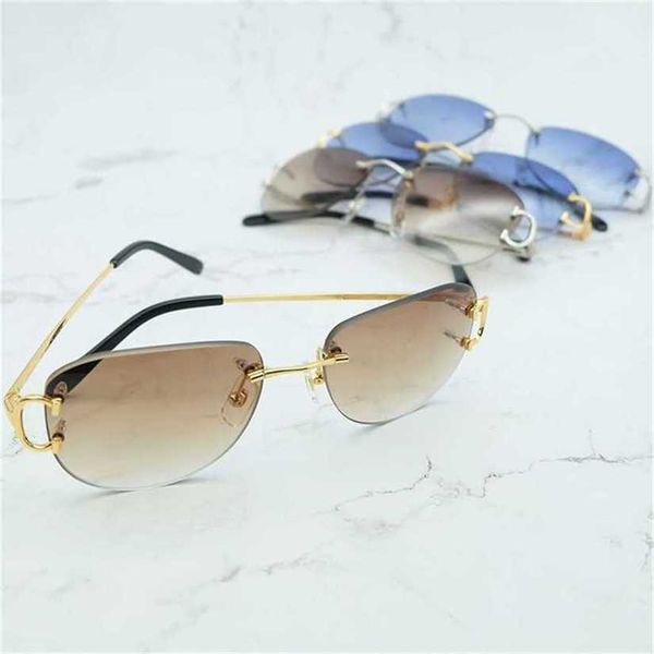 

vintage sunglasses mens brand designer festival decoration fashionable carter glasses metal rimless oval shades for womenkajia new, White;black