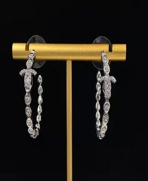 

2022 luxury designer jewelry hoop star diamond earrings women039s party wedding couple gift jewelry 925 silver4215345, Golden;silver